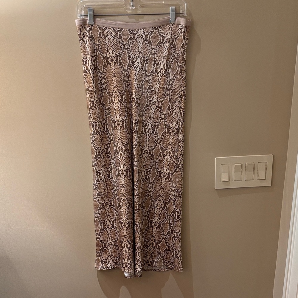 Anine Bing Beige Snake Print Maxi Skirt